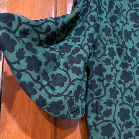 BODEN Green Navy Floral Ruffle Sleeve Dress Size 14 NWT - Picture 4 of 5